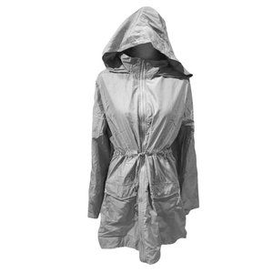 Zeagoo Tunic Water Repellant Windbreaker Jacket Hooded Gray Medium Zipper Pocket